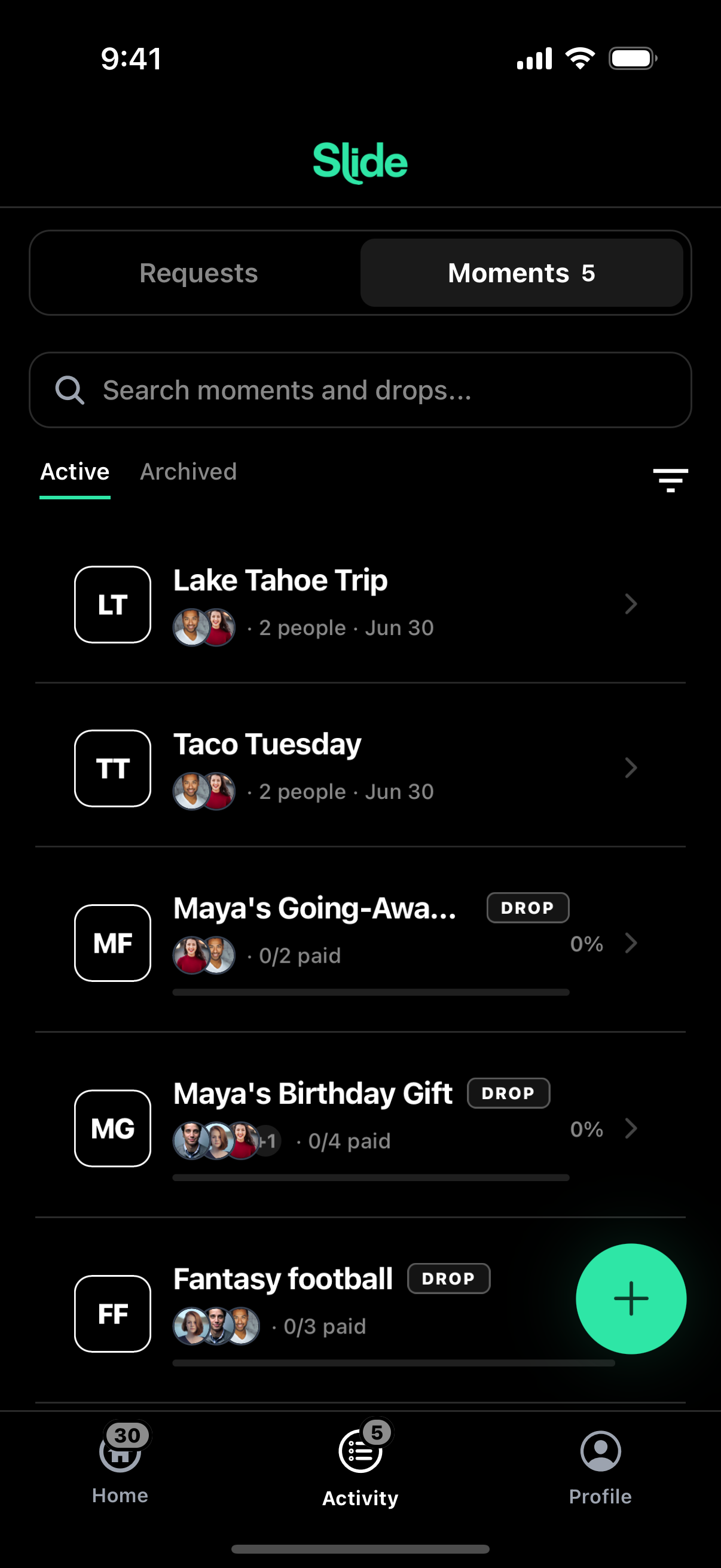 Your moments list: every trip and night out in one place